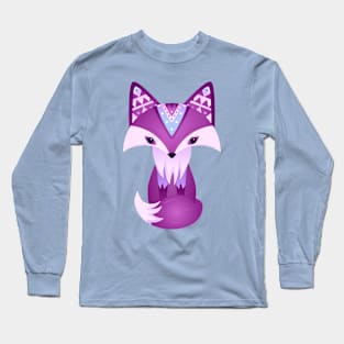 Mystical Woodland Pink Purple Fox Long Sleeve T-Shirt